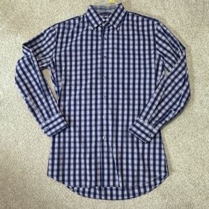 Paul Smith London Made In Italy Blue Plaid Shirt Slim Fit 15 1/2 - 39  LNC